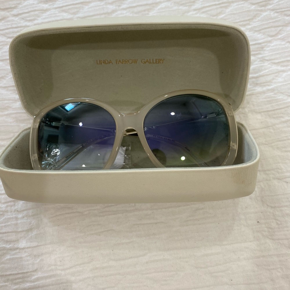 Linda Farrow White Sunglasses